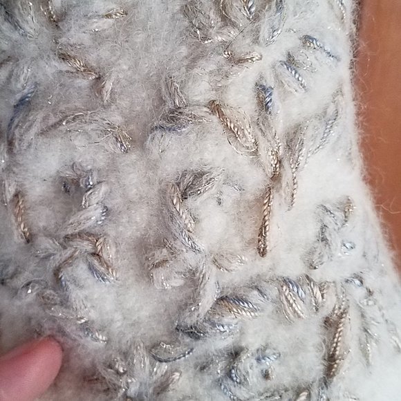 100% Wool Coldwater Creek Cardigan Sweater Jacket With Vintage Hook Latch Clasps - Picture 5 of 6